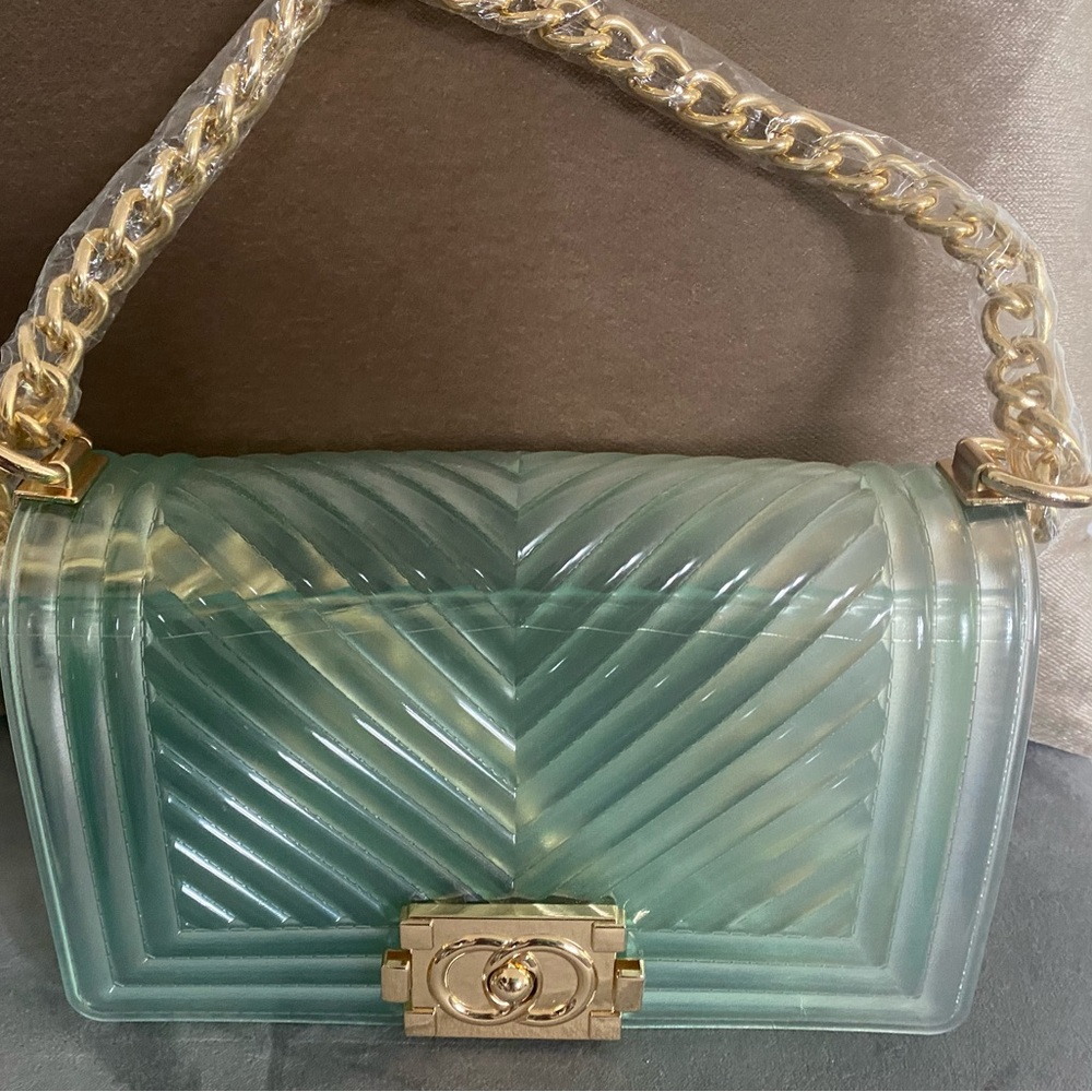 Green Clear PVC Crossbody Bag - NEW
